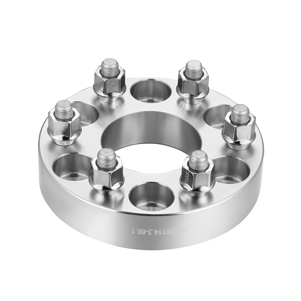 Joints Moyeu Roue Élargis Adaptateur D'entretoise De Roue De Voiture 4 Pièces 6 Pattes PCD 6x114.3 Alésage Central 66.1mm Filetage M12x1.25 Épaisseur 30mm Moyeu Centré