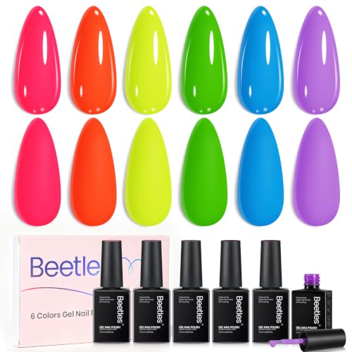 Image of Beetles Neon Gel Nail Polish, Rainbow Kingdom, 6 Colors Gel Nail Polish Set