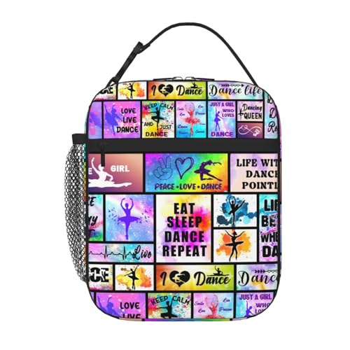LEKEFLOW Ballerina Lunch Bag Insulated Ballet Lunch Box for Women Kids Adult Men,Insulated Dance Lunch Bag Reusable Lunch Tote Gifts for Women Men...