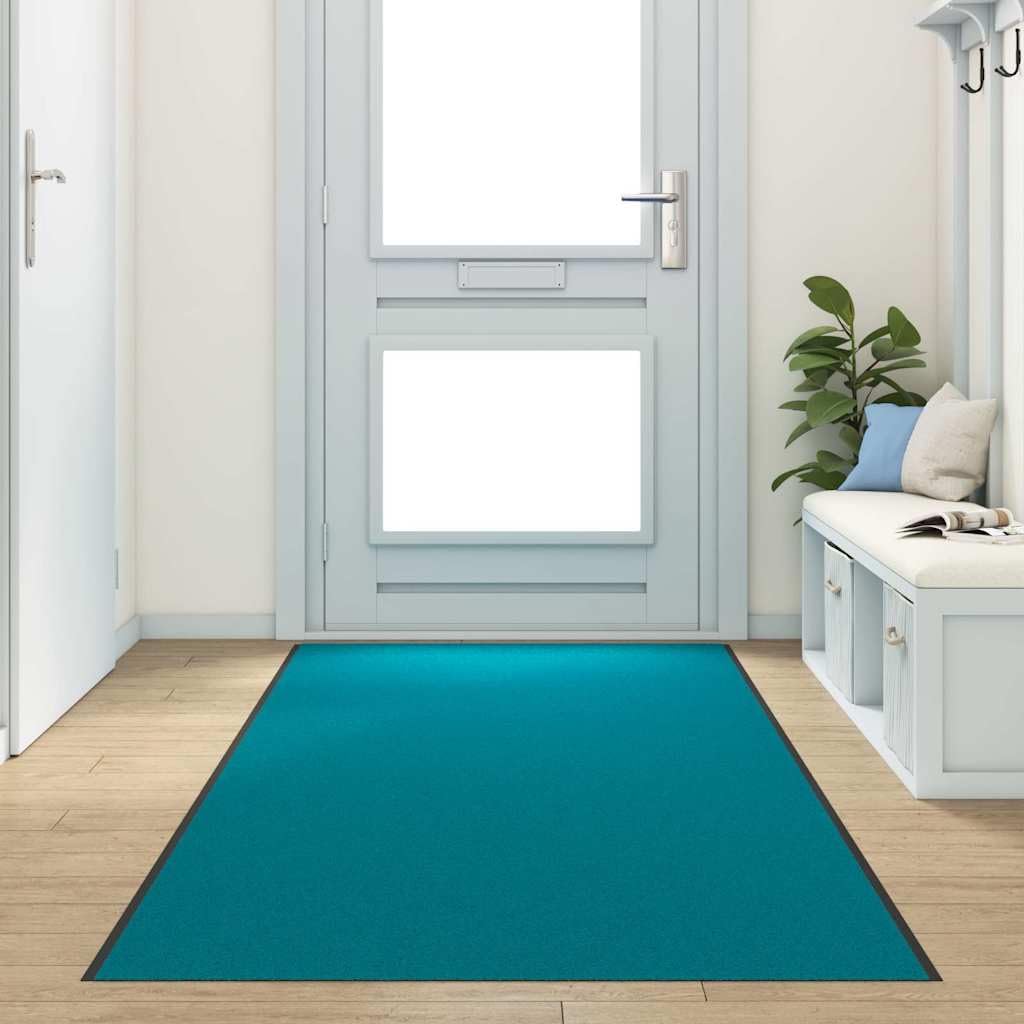 Paillasson antidérapant cyan noir 120 x 400 cm pour éviter les sols sales et glissants