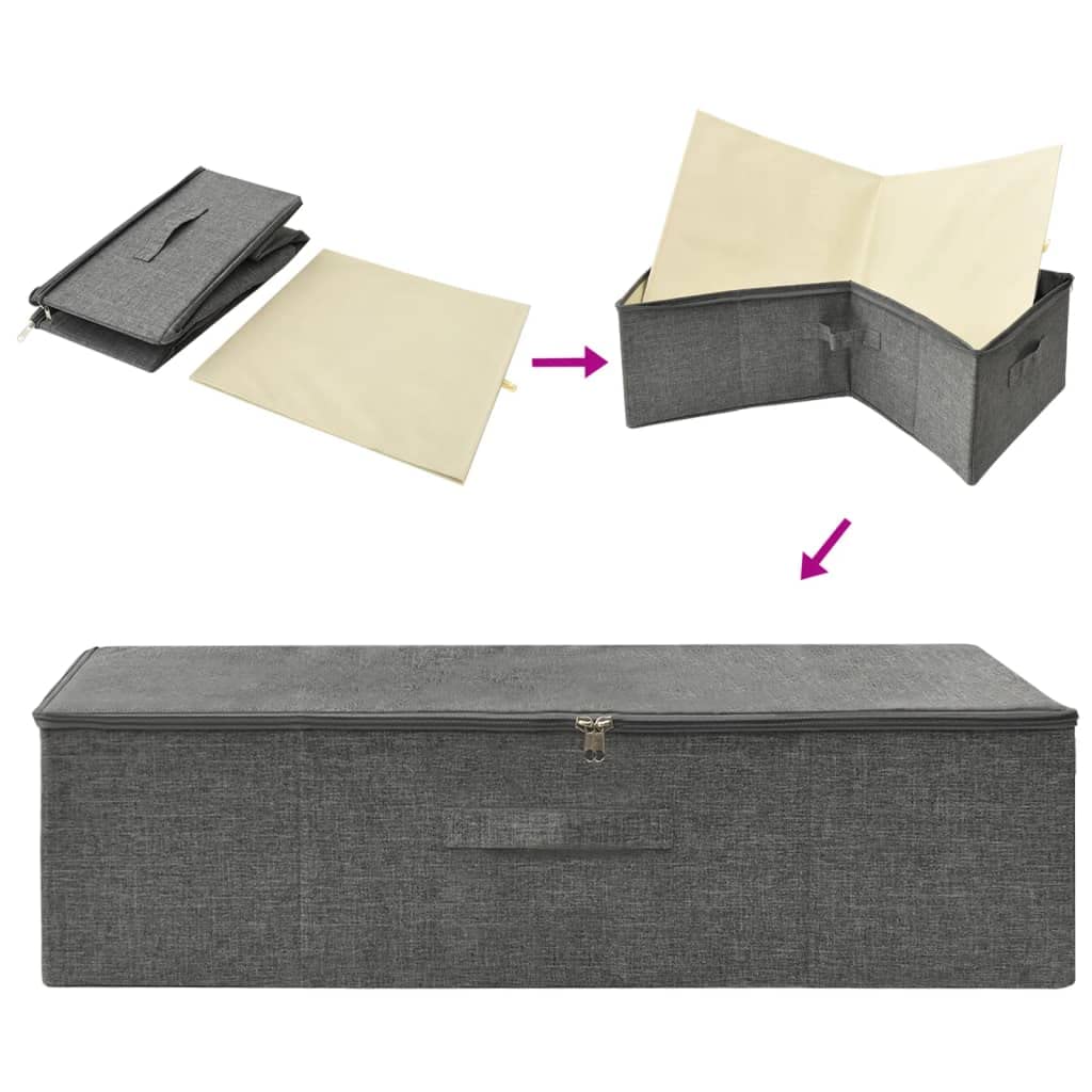 Aufbewahrungsboxen 2 Stk Stoff faltbar 70x40x18 cm Anthrazit Ordnungshelfer für Regal Schublade Büro Schlafzimmer platzsparend stapelbar Organizer Behälter