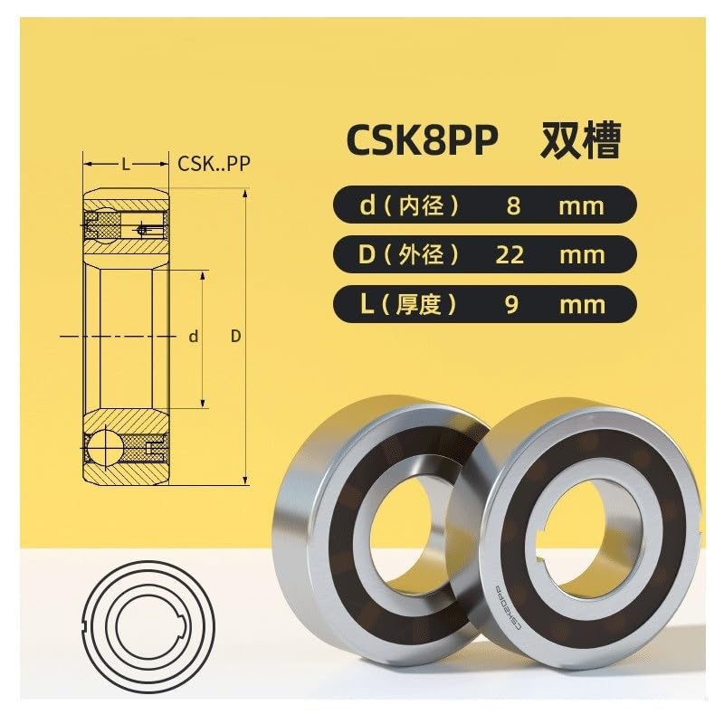 Cuscinetto Unidirezionale CSK8PP - 8x22x9mm, Per Frizione, Macchine Tessili E Automobilistiche