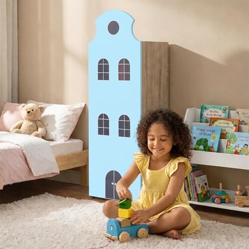 Image of Alex Daisy Holland Storage Cabinet Wardrobe Bookshelf for Kids Boys & Girls | Chemical-Free Soft-Close Scratch-Resistant Engineered Wood | Adjustable Shelves | Year Warranty (Blue)