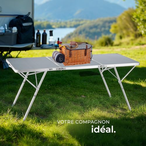 Table de camping pliante 180 cm idéale pour buffet de fête et mariage