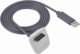 Jiawu 360 コントローラー用高速充電 USB ケーブルコード、 360 ワイヤレスコントローラー用 5FT 純銅充電器ワイヤー、ゲームプレイ中の交換用充電ケーブル急速充電 (白)