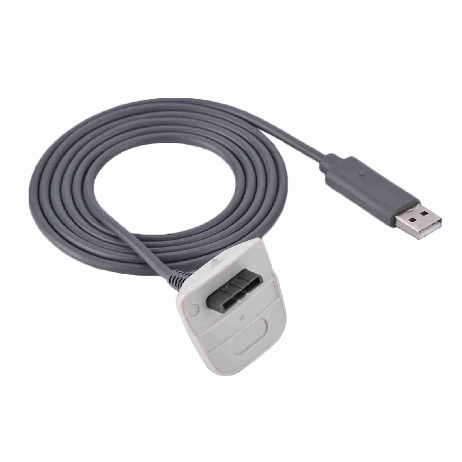 Jiawu 360 コントローラー用高速充電 USB ケーブルコード、 360 ワイヤレスコントローラー用 5FT 純銅充電器ワイヤー、ゲームプレイ中の交換用充電ケーブル急速充電 (白)