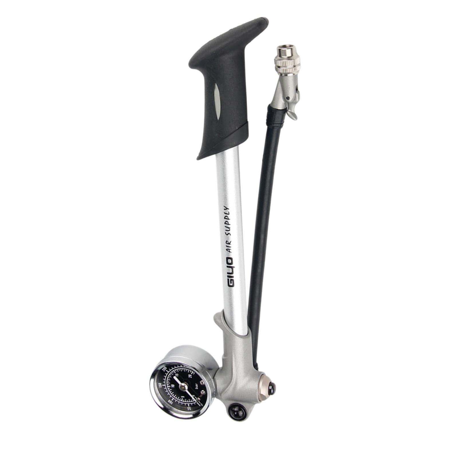 LOOM TREE® High Pressure 300psi Bike Compact Suspension Fork Rear Air Shock Pump Silver-image-33