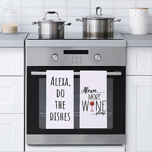 Lxomill Funny Kitchen Towels, Alexa Do The Dishes Funny Dish Towel, Funny Housewarming, Friend Birthday Gift,Cute Alexa Tea Towels thumb #2