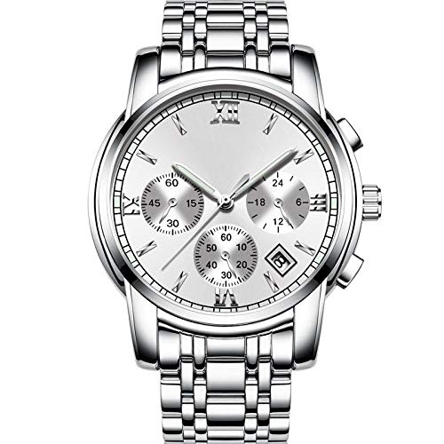 Preisvergleich Produktbild RUIMA Herrscher Multifunktions-Herrenuhr leuchtender wasserdichter Stahlgürtel ultradünne große Zifferblattuhr für männliche Studenten, Nicht mechanische Uhr (Farbe : Style B)