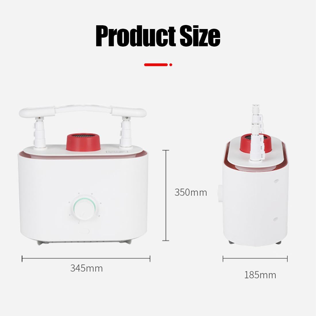 Product dimensions diagram for Scanovus ironing machine