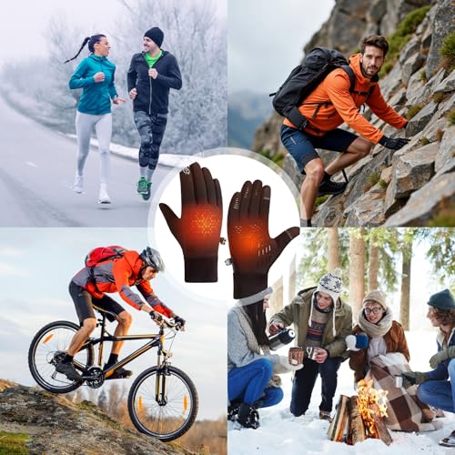 Electric Heated Gloves, Rechargeable Usb Heating Gloves, Screen Touchable, 3 Temperature Control Levels, Heated Gloves For Women Men Cycling Riding Hunting Fishing Ski Snow Mittens (M) - 4