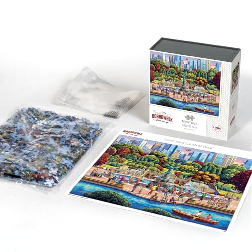Rompecabezas Boardwalk Puzzle Company New York Central Park, 1000 piezas, arte exclusivo de James Poai, precisión en corte, piezas encajables, para adultos miniatura 3