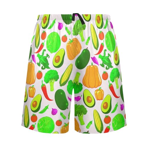 Men's Pajama Shorts Vegetables Avocado Corn Athletic Pajama Sleep Bottoms with Pockets 2302017