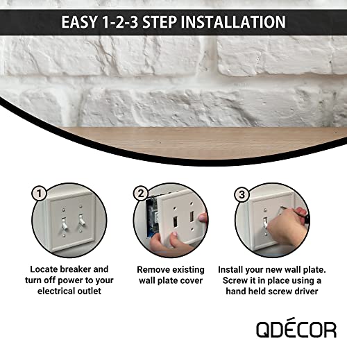 Questech Décor Switch Plate Single Blank Outlet Cover, 1-Gang Single Switch Standard Receptacle Cover, Blank Electrical Wall Plate, Decorative Ambient Design, Oil Rubbed Bronze Finish #TOP4