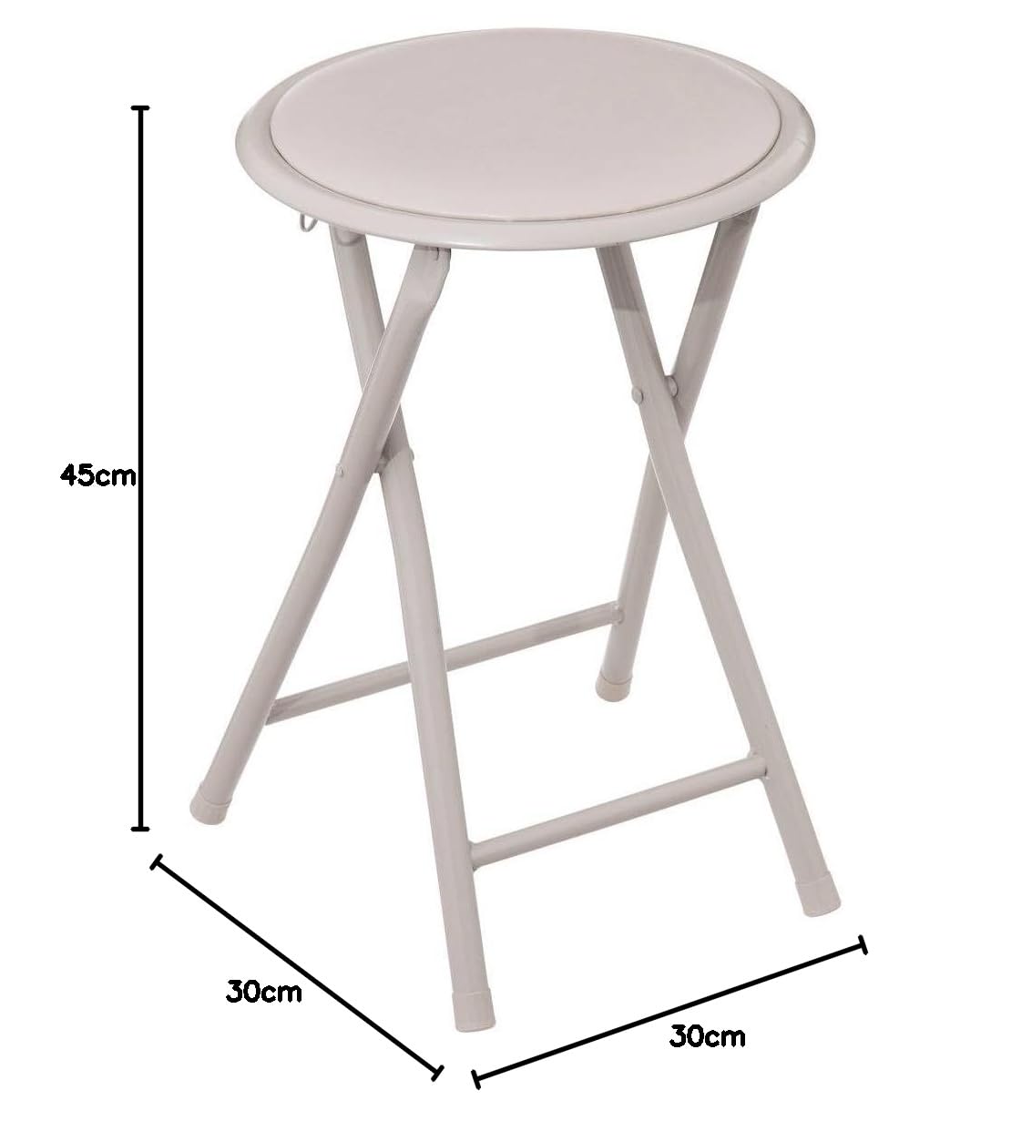 5 five simply smart 5five - Sgabello pieghevole beige - P 30 x H 45 cm, compatto e leggero - Per casa, cucina, ufficio