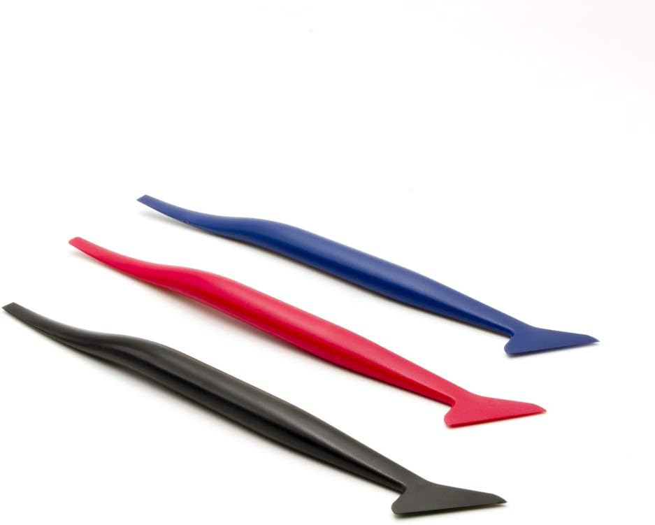 YUNPENG 3 PCS Micro Squeegee Curves Slot Tint Tool Set Mini Flexible & Hard Squeegees Apply to Tight Crevasses/Car Vinyl Wraps/Vehicle Lettering & Graphics/Decals/Sign Making/Window Tint (3)
