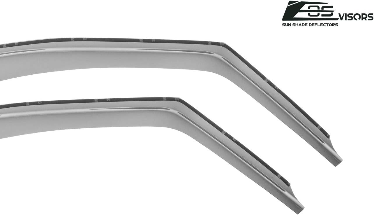 Fits All 2014-2018 Chevrolet Silverado 1500 2500HD 3500HD Regular Cab Models | EOS Visors in-Channel Style Smoke Tinted Side Vents Window Deflectors Rain Guards
