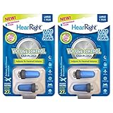 HearRight Volume Control Ear Plugs Adjustable Ear Plugs Soft Foam Ear Plugs for Hearing Protection...