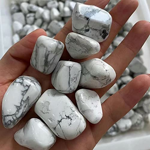 Cristal natural en bruto decoración del hogar, 100 g de grava turquesa blanca natural roca piedra en bruto pepita grava maceta acuario pecera decoración 15-20 mm regalos, cristal natural decoración de