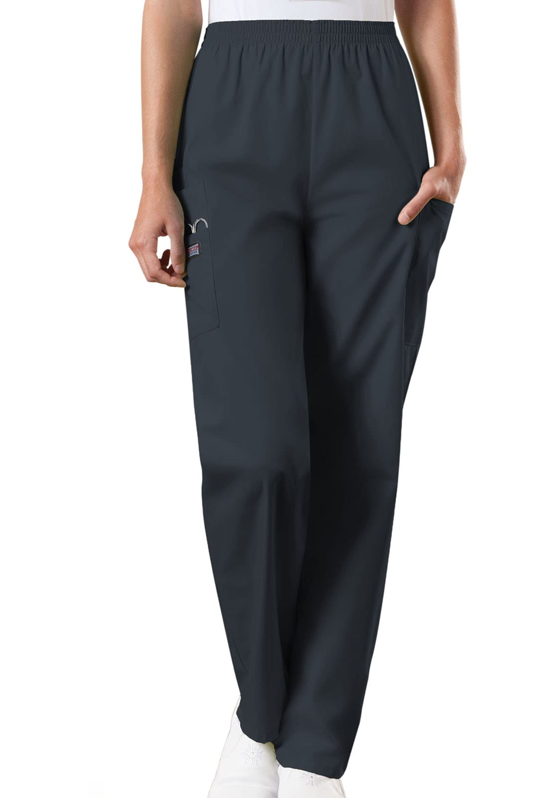 CHEROKEE womens Workwear Scrubs Pull-On Cargo Pant Workwear Elastic Waist Cargo Scrubs Pant