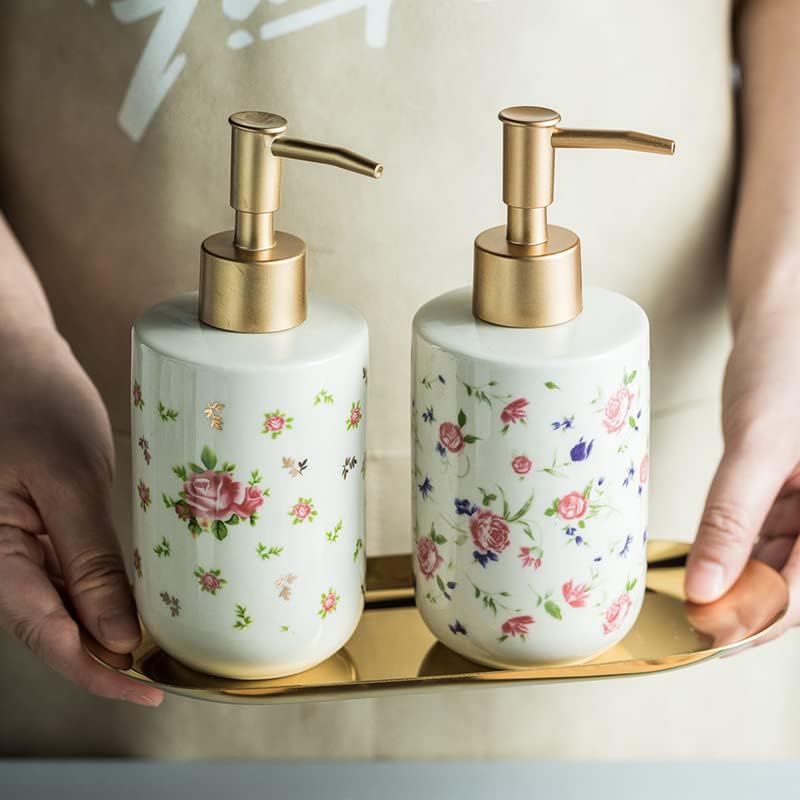 Soap Dispenser Retro Soap Dispenser with Pump Ceramic Lotion Liquid Container for Kitchen Bathroom