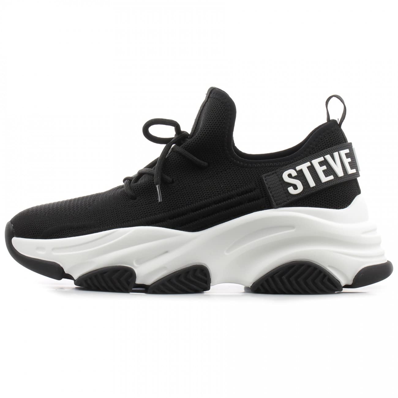 Steve Madden PROT04S1 nero scarpe donna sneakers tessuto slip on zeppa