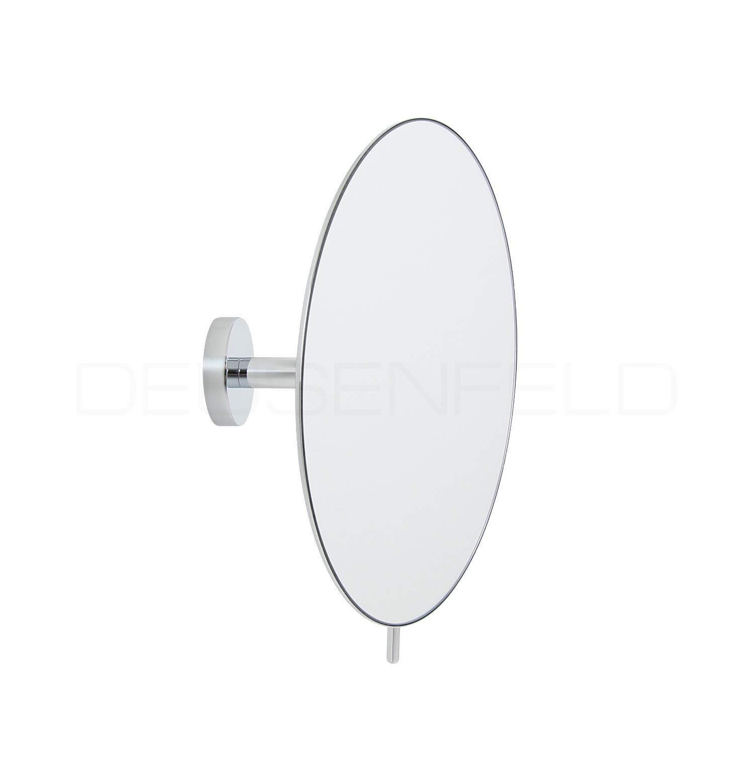 DEUSENFELD KR5C - Design Wand Kosmetikspiegel Schminkspiegel Rasierspiegel Round, 5-Fach Vergrößerung einseitig, Arm starr, Kugelgelenk, Ø20cm, Randlos