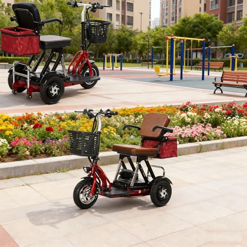 Generisch Seniorenmobil Dreirad Stabil Elektro Dreirad Fahrrad mit praktischem Frontkorb für Erwachsene Einfach zu bedienen Praktisch für unterwegs,001