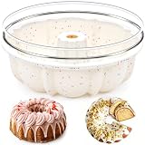 Vinino 9.5 Inch Fluted Tube Cake Pan with Metal Frame, 1 Pack