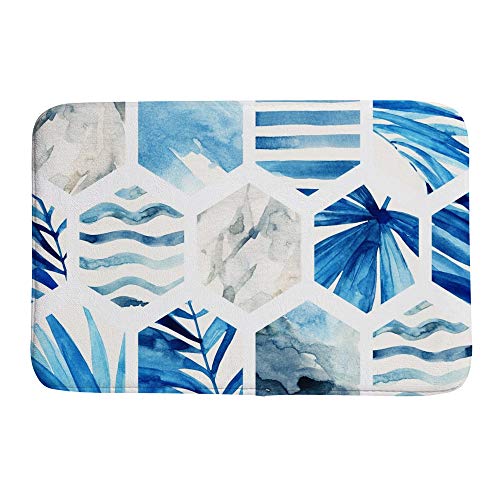 Tapis de bain velours corail antidérapant aquarelle marbre - 2
