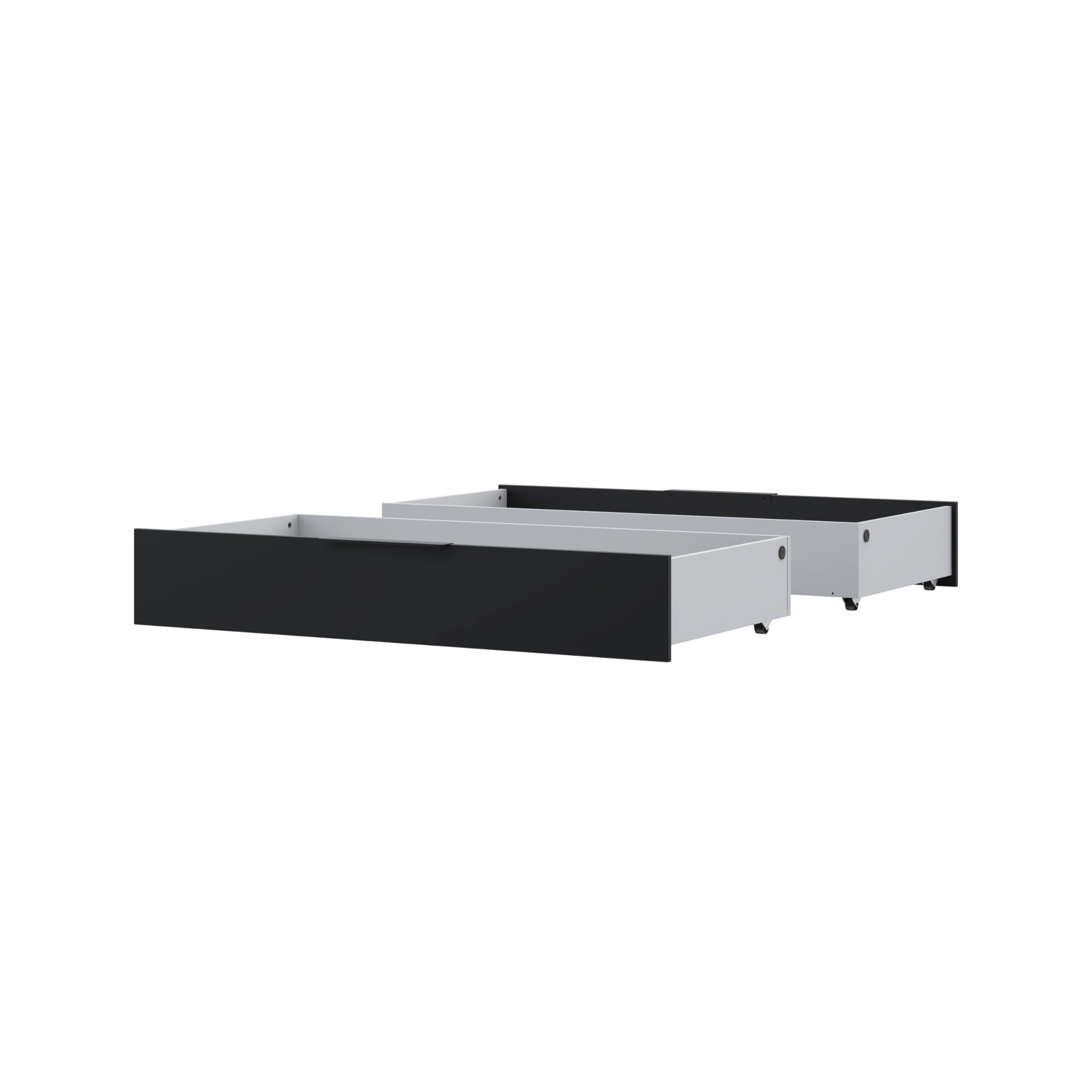 Forte JABIM 2 Kommode 120 130, Kommode mit 2 Schubladen, Modernes Sideboard, Wohnzimmerkommode, Schlafzimmerkommode, Holzwerkstoff, Schwarz/Grau, 126,4 cm breit x 20,6 cm hoch x 60 cm tief