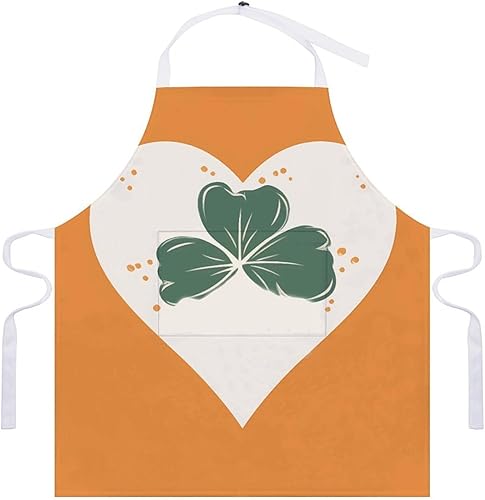 Miniatura 7 de MUSM Leaves on Heart Shape ApronClassic Vintage Funny with Pockets Aprons,Adjustable Bib Waterdrop Resistant for Kitchen Cooking Restaurant BBQ
