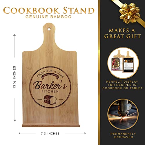 Custom Engraved Cookbook Stand - Personalized Recipe Cook Book Holder - Wood Housewarming Kitchen Chef Gift (Vertical - 7.25" X 13.25") #TOP2