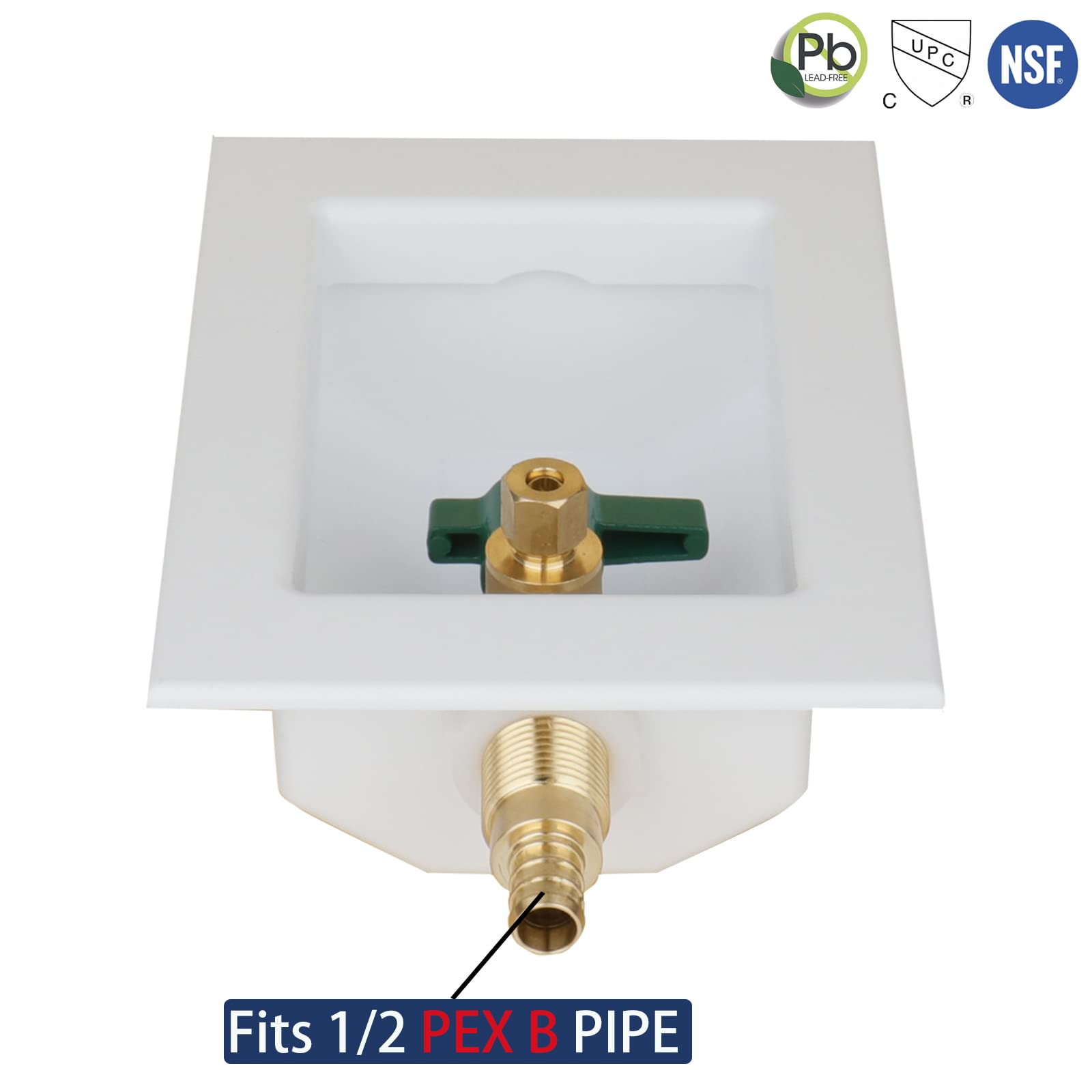 Oatey Quadtro 1/2 In. X 1/2 In. PEX Compatible Washing Machine Outlet - Foto 11