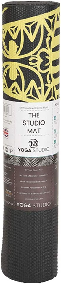 Yoga Studio Designed Sticky Yoga Mat, Grey/Yellow, Regular - Image 4