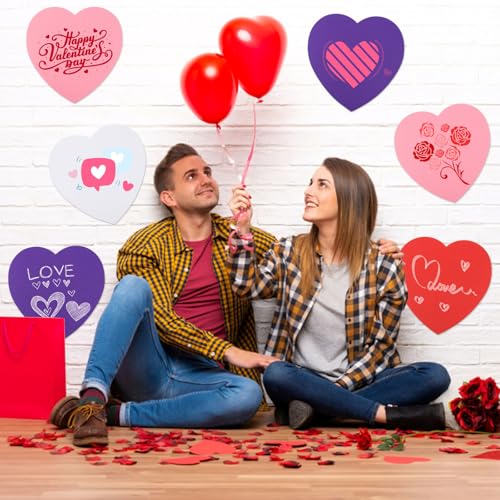 MixTeach 36 Peças De Papel Grande De Coração Recortado Em Forma De Coração De 12 Polegadas Para Deco