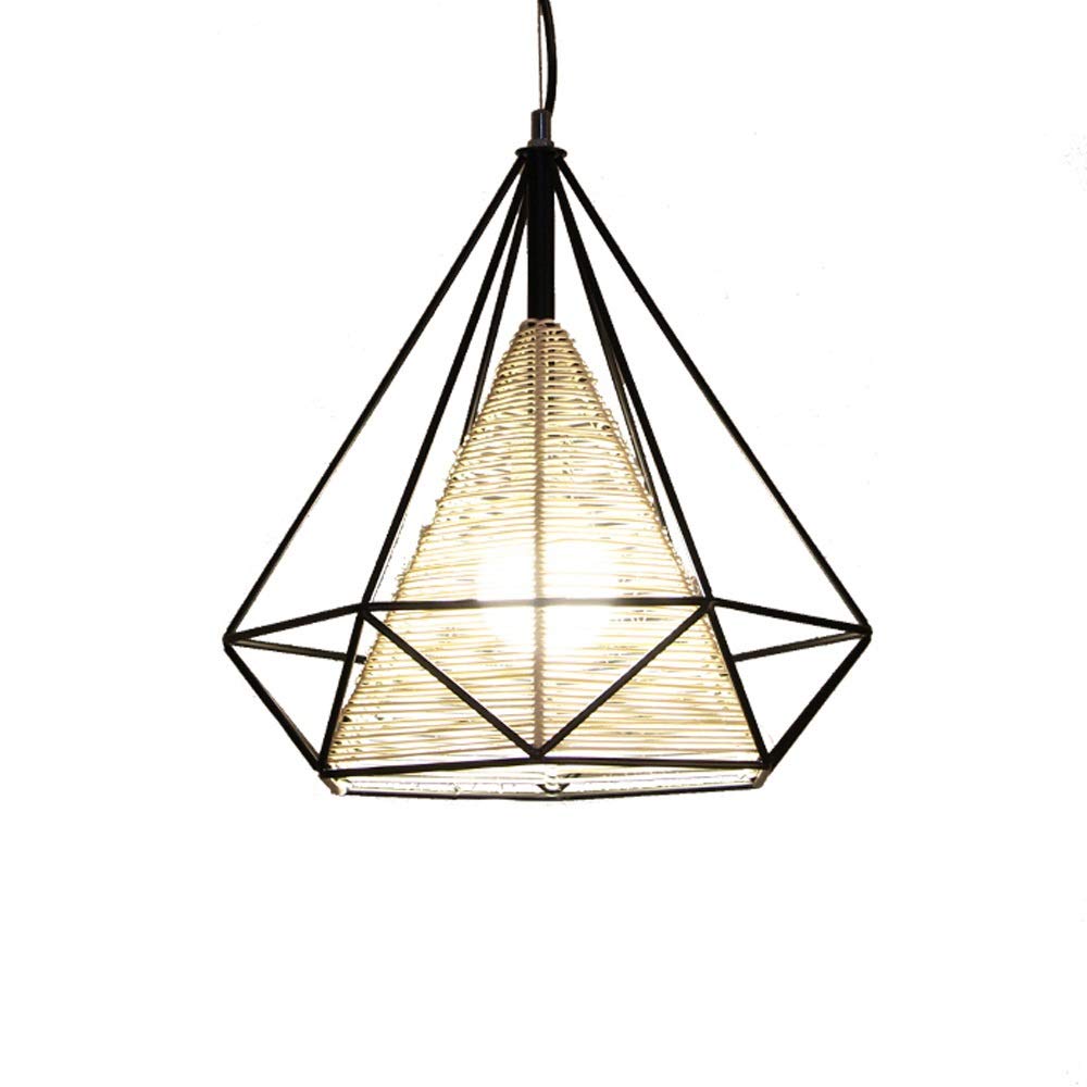 Lampe suspendue simple E27 lustre décoratif en fer forgé pour chambre