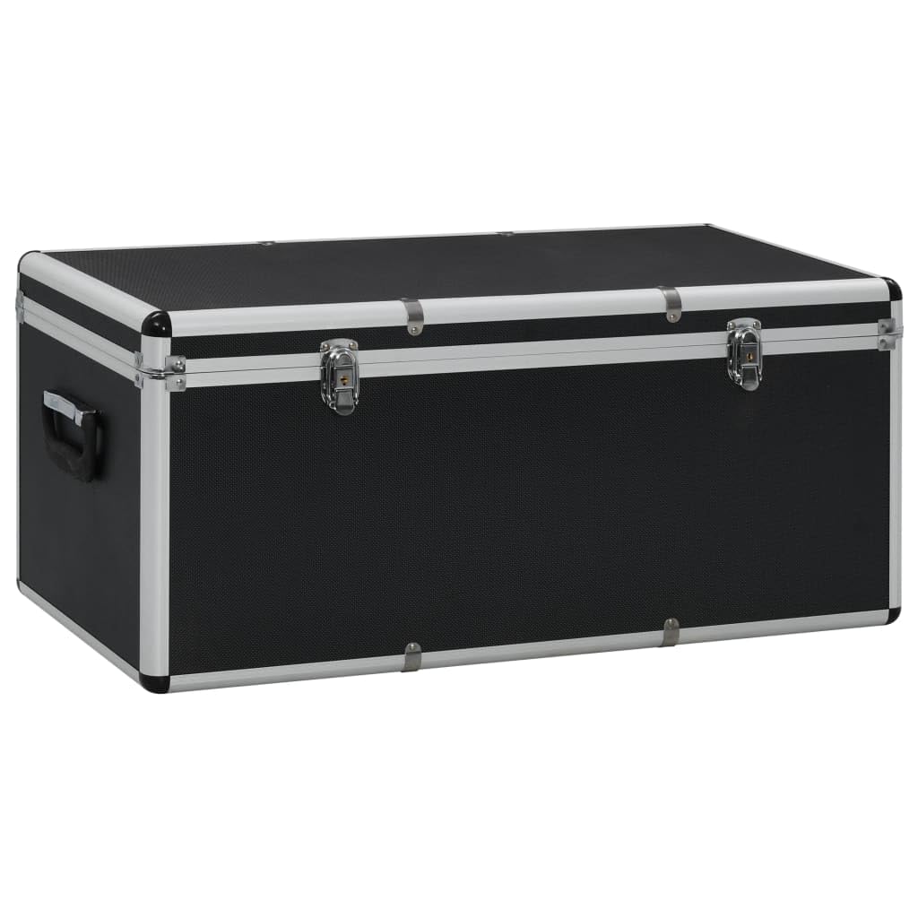 Juego de 3 cajas de almacenamiento portátiles de madera, ABS y aluminio negro con forro interior suave, 2 cierres a presión y asa para herramientas y equipos.