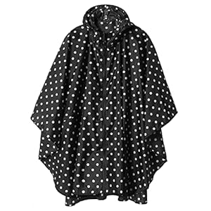 Summer Mae Regenponcho, cape met capuchon voor volwassenen, waterdicht, met ritssluiting, voor buiten – l