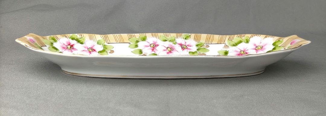 バーゲン価格☆送料込み☆幅31㎝特大トレー☆オールドノリタケ 薔薇絵