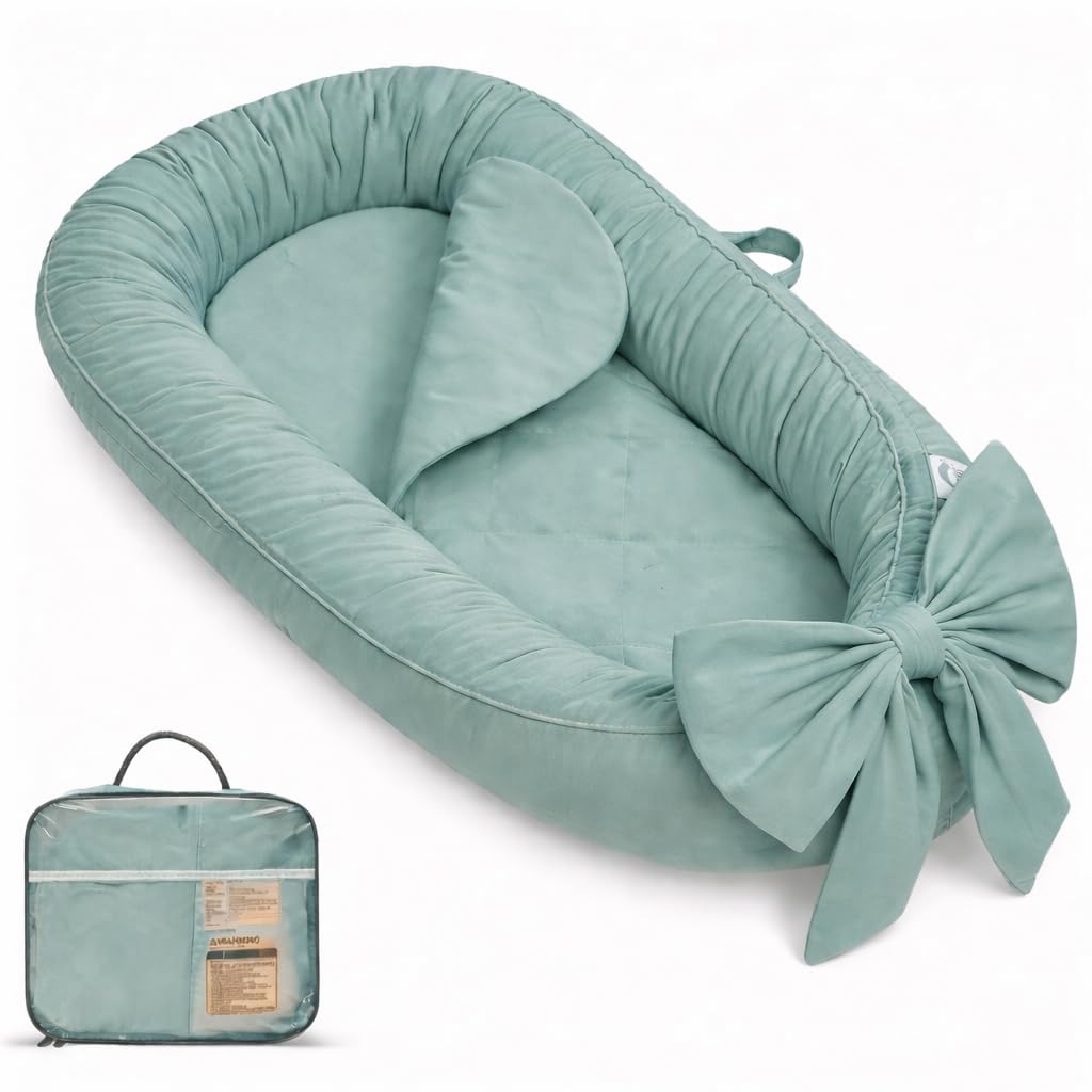 EAQ Baby Nest Pod for Newborn,Baby Sleep Pod Soft Breathable Napping or Traveling for 0-12 Months,Travel & Baby Essentials for Newborn — image 1