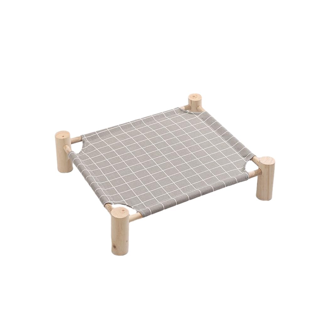 Découvrez la beauté Naturelle du Bois avec Notre hamac en Bois pour Chat. Les poteaux en Bois de Support du lit sont Faits de, Carré Gris, trompette53*48 * 13