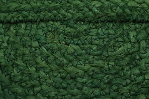 Tapis en jute tressé beige et vert 61x122cm à bordure festonnée pour couloir - 6