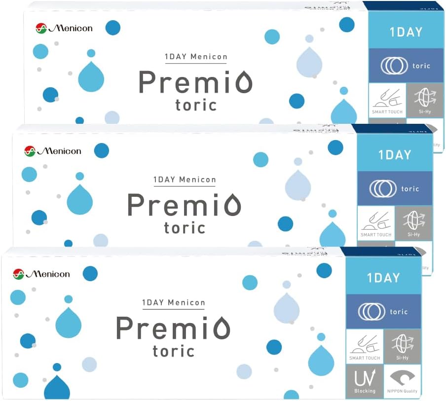 【3個セット】メニコン ワンデー プレミオ トーリック 30枚入り 1箱 度数:[PWR -6.00/CYL -1.75/AXIS