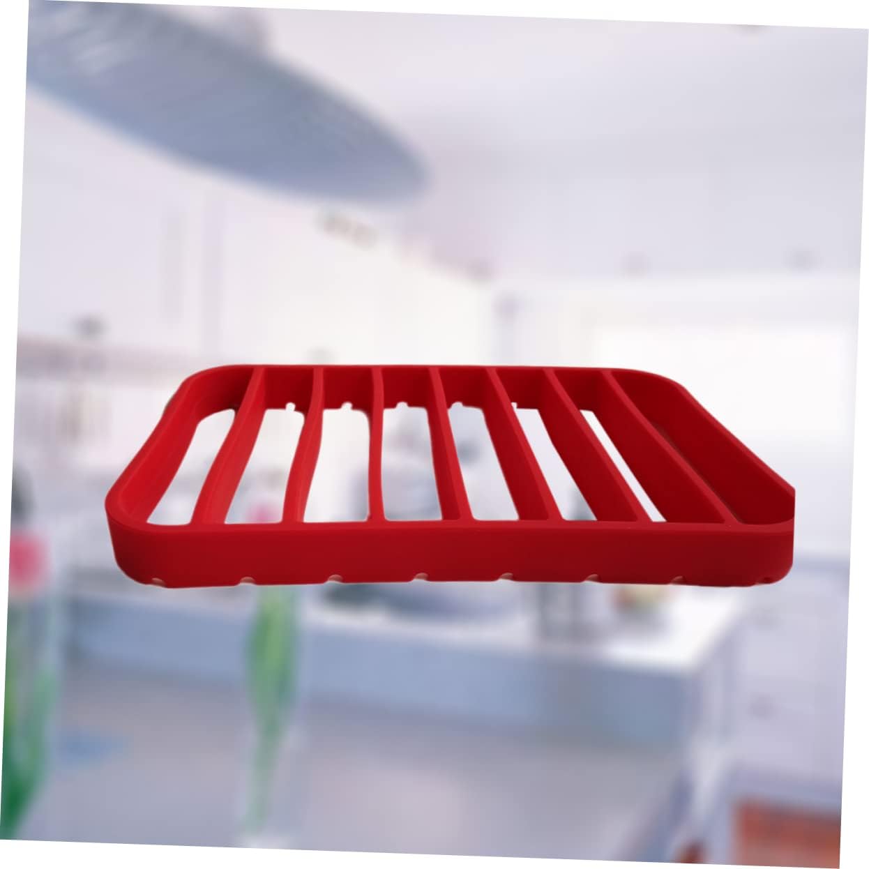 COLLBATH Silicone Roasting Rack Non-stick Kitchen Insulation Rack for Healthier Cooking Red for Pressure Cookers Ovens and Steamers Dishwasher Safe Elevates Food for Easy Release