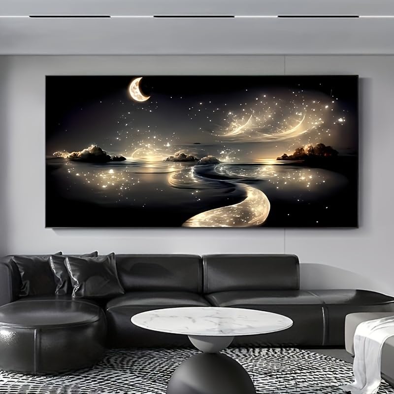 Toile Rivière de rêve grand format pour décorer une chambre moderne