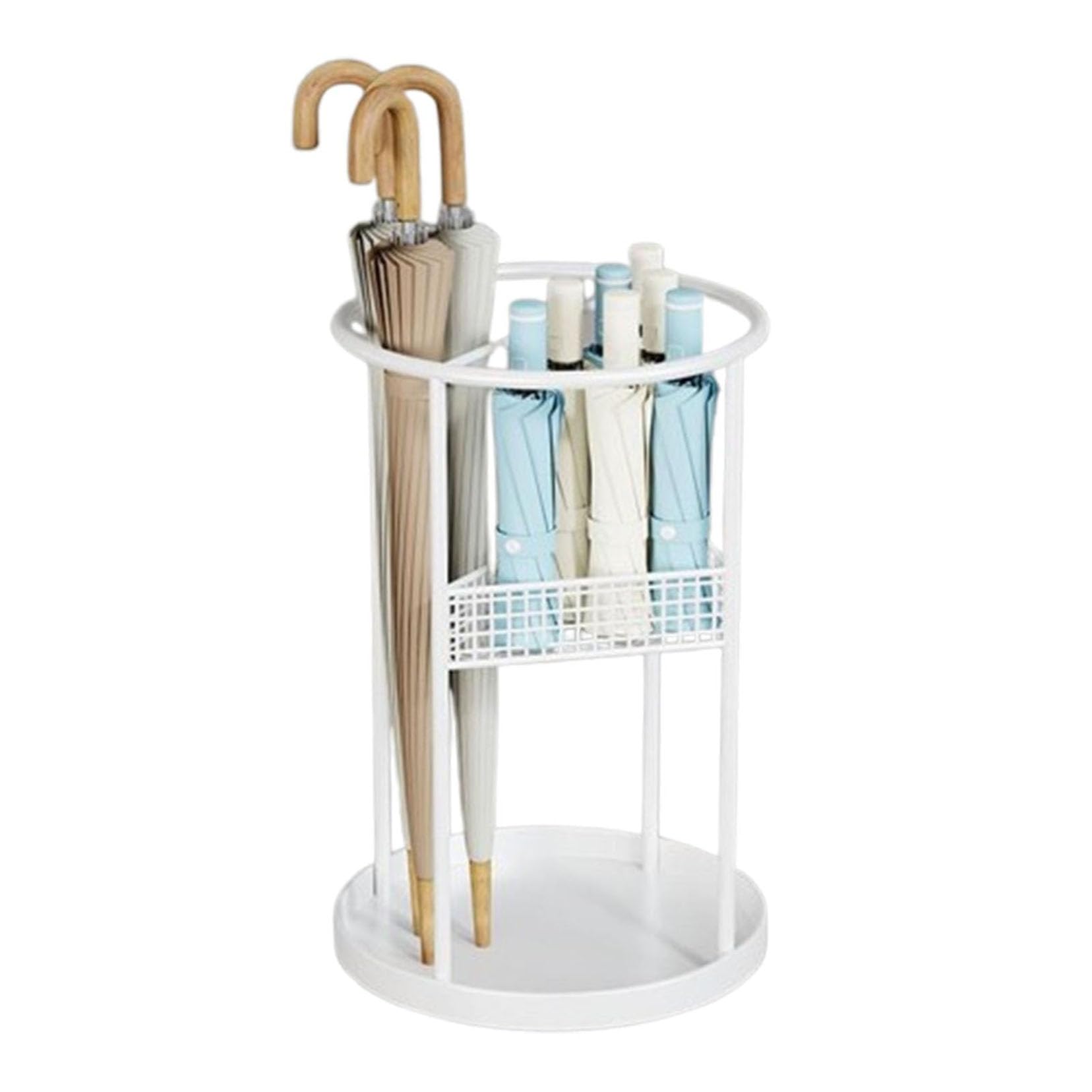 sdSDGrw umbrella stand, With Drip Tray - 19.7 Inch Free Standing Entryway Rack for Short & Tall Umbrellas for Home & Office(White)