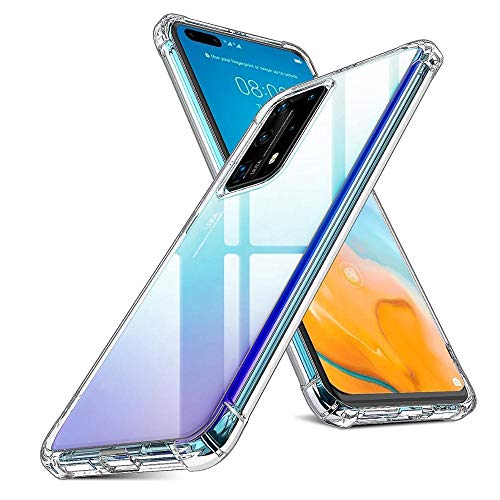 Oududianzi Funda para Huawei P40 Pro, [Refuerzo de Cuatro Esquinas] Estuche de Silicona TPU Ultradelgado Transparente Absorción de Golpes Antiarañazos para Estuche Huawei P40 Pro - Transparente