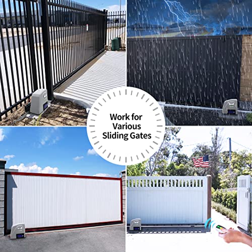 Topens Rk1100T Automatic Sliding Gate Opener Rack Drive Electric Gate Motor For Heavy Driveway Slide Gates Up To 2800 Pounds, Security Gate Operator Ac Powered With Nylon Gear Rack And Remote Control #TOP5