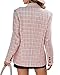 Mina Self Plaid Tweed Blazers Jackets for Women Business Casual Bouble Breasted Fashion Dressy Long Slim Blazer Fall Winter Coat Jacket for Womens FSG M